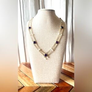 Vintage Gold and Purple Necklace